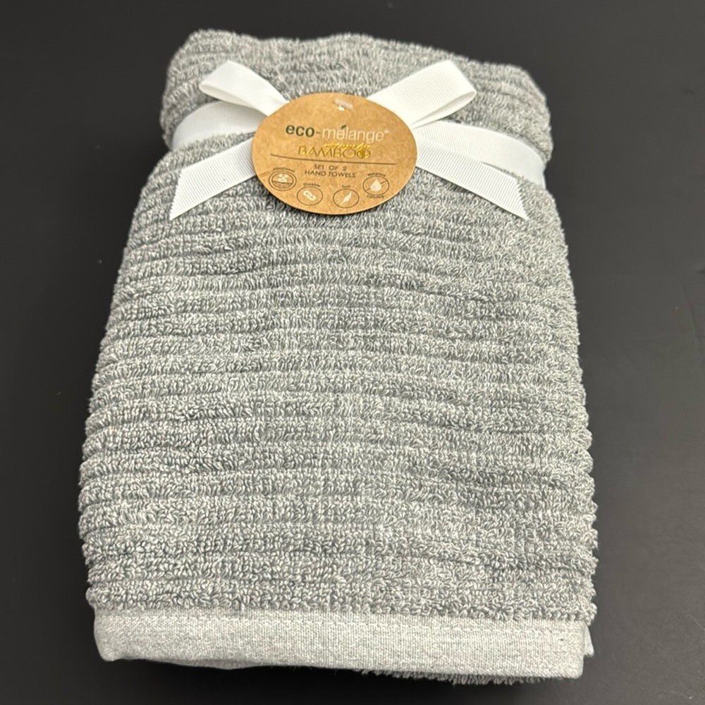 4pc Eco-Melange Bamboo Bath Towel Set - Rayon From Bamboo- Light Grey - Picture 6 of 7
